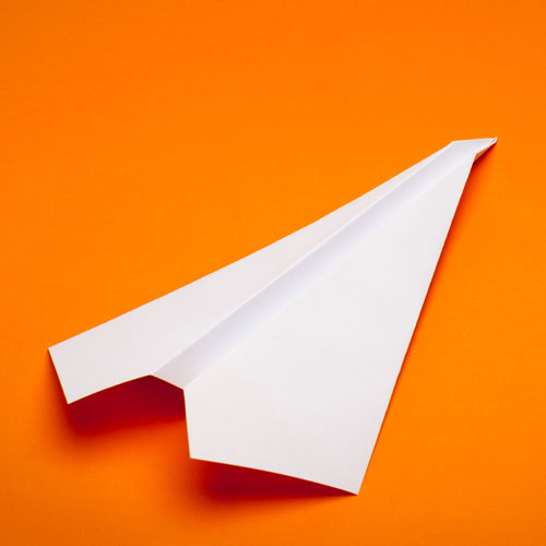 orange paper plane